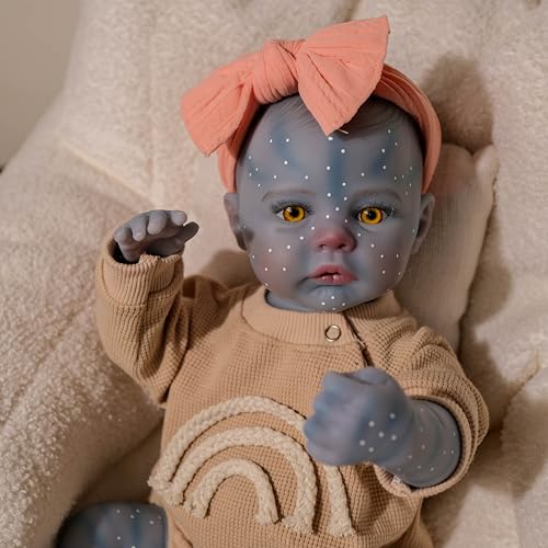 Anano 45CM Schwarzes Reborn Baby Mädchen Puppe Vollsilikon Lebensechte Babypuppen Wie Echt Afrikanisch-Amerikanische Echte Baby Puppe Silikonpuppe (18"-TWINA-SILIKON-MÄDCHEN-ROSA) von Anano