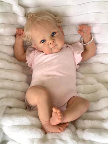 Anano Lebensechte Reborn Baby Puppe - 18 Zoll Vollsilikon Mädchen, Weich Ganzkörper Silikon von Anano