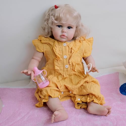 Anano Lifelike Puppen Reborn Mädchen Ellie - 24 Zoll Lebensechte Handgemachte Tuch Körper Nette Reborn Puppen Mit Langem Haar, Lebensechte Babypuppen Für Kinder Alter 3+ Anano Lifelike Puppen Reborn Mädchen Ellie - 24 Zoll Lebensechte Handgemachte Tuch Körper Nette Reborn Puppen Mit Langem Haar, Lebensechte Babypuppen Für Kinder Alter 3+ von Anano