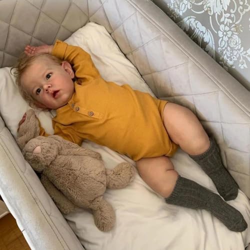 Anano Lifelike Reborn Baby Puppen 20 Zoll Real Life Neugeborene Realistische Baby Puppe Augen Öffnen, Nette Handgemachte Tuch Körper Reborn Puppen Für Kinder Alter 3+ von Anano