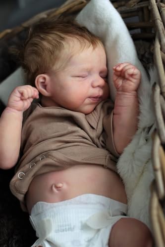 Anano Realistische Babypuppe Bebe Reborn Puppen 20 Zoll Baby Puppe Junge Lebensecht Und Wasserdicht Echt Aussehende Jungen Silikon Puppe Babypuppen Jungen Vollsilikon Baby von Anano