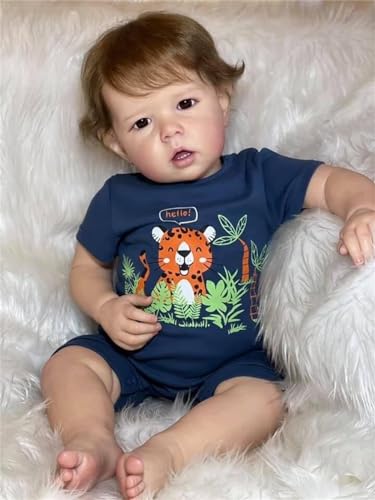 Anano Realistische Lebensechte Reborn Baby Puppen Liam 20 Zoll Real Life Neugeborene Baby Puppe, Nette Handgemachte Tuch Körper Reborn Puppen Für Kinder Alter 3+ von Anano