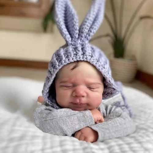 Anano Realistische Reborn Baby Puppen Mädchen Pascale 18 Zoll Silikon Vinyl Ganzkörper Mädchen Süße Wiedergeborene Puppe Mit Den Händen In Den Haaren von Anano