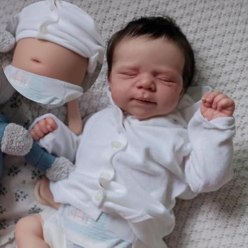 Anano Realistische Reborn-Puppe Pascale Vollsilkion Baby 45cm 18 Zoll Echte Babypuppe Lebensechte Mit Handeingepflanztem Haar - Für Kinder Ab 3 Jahren Anano Realistische Reborn-Puppe Pascale Vollsilkion Baby 45cm 18 Zoll Echte Babypuppe Lebensechte Mit Handeingepflanztem Haar - Für Kinder Ab 3 Jahren von Anano
