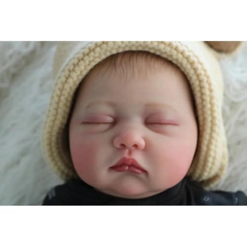 Anano Realistische Reborn-Puppe Schwerer 50cm 20 Zoll Lebensechte Babypuppe Mädchen Weicher Stoffkörper Im Geschenkkarton, Geeignet Ab 3 Jahren von Anano