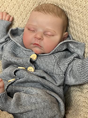 Anano Realistische Reborn Puppen lebensecht 50 cm Neugeborene Silikon Reborn Babypuppen Real Life Weiche Babypuppen, die wie ein echtes Baby mit Schnuller aussehen von Anano