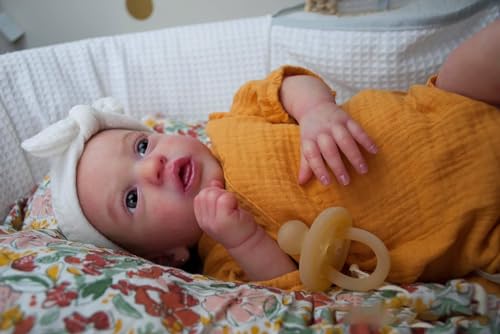 Anano Reborn Baby Junge Puppe Wie Echtes Baby Blutgefäße 19 Zoll Aleyna Realistische Puppe Reborn Babypuppen Lebensecht Puppe Mit Gelben Strampler Fütterung Spielzeug von Anano