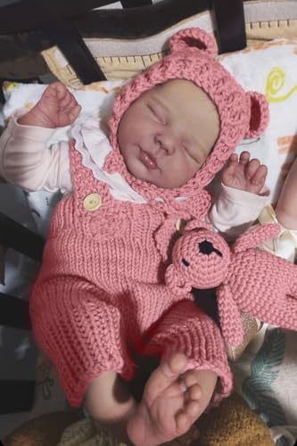 Anano Reborn Baby Lebensecht - 19 Zoll (48 cm) Realistische Babypuppe, Lebensechte Newborn Baby Puppe Mit Bemaltem Haar, Posierbare Babypuppe Wie Echt Für Kinder von Anano
