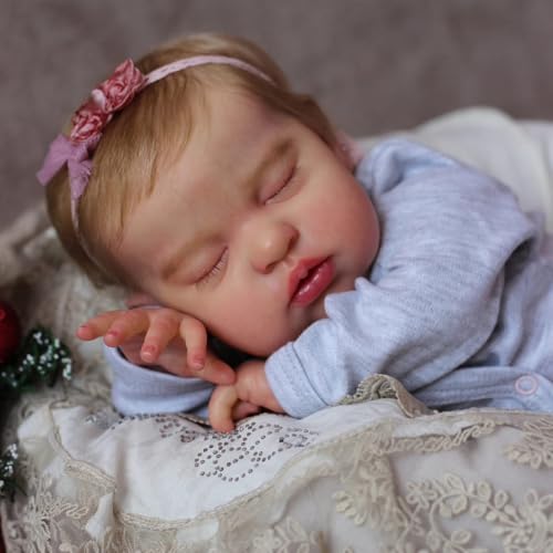 Anano Reborn Baby Lebensecht - 19 Zoll (48 cm) Realistische Babypuppe Mädchen, Lebensechte Silikon-Babypuppe Mit Stoffkörper & Zubehör, Newborn Baby Puppe Wie Echt Für Kinder von Anano