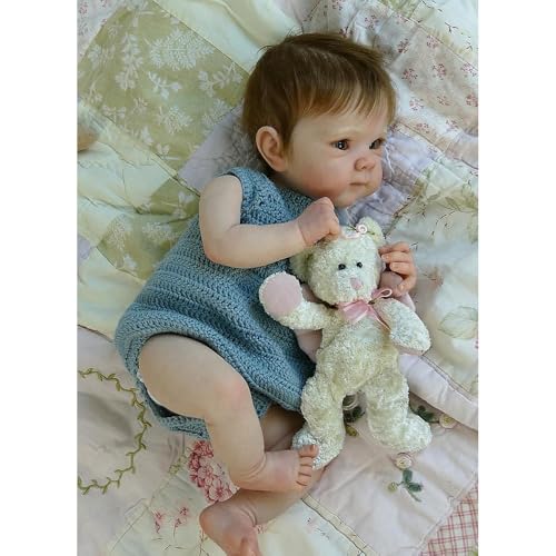 Anano Reborn Baby Lebensecht Puppen 20 Zoll Reborn Baby Vollsilikon Neugeborene, Re Born Babies Mädchen Lebensrecht, Vollsilikon Lebensecht Re Born Babies Mädchen, Puppen Für Erwachsene Sammler von Anano