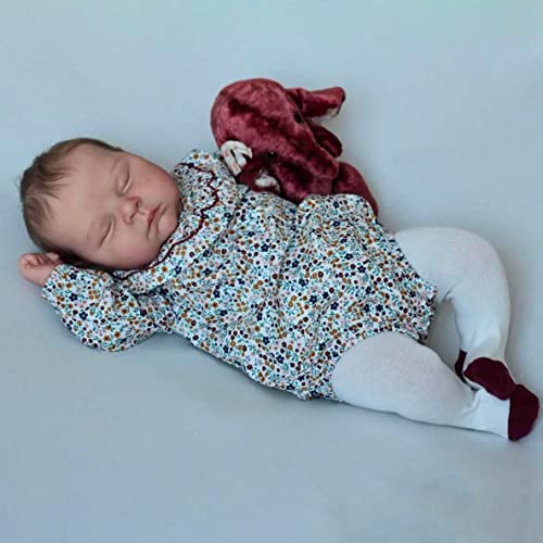 Anano Reborn Baby Mädchen- Silikon Baby Puppe- Babypuppen Lebensecht- Kuscheltier Mit Gewicht- Reborn Baby Silikon- Silikon Baby Mädchen- Puppen Baby Reborn von Anano