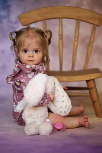 Anano Reborn Baby Mädchen Silikon Puppe 24 Zoll Realistische Handgezeichnete Adern Silikon Newborn Baby Puppe Lebensechte Babypuppen Reborn Toddler Mit Kleidung Und Zubehör von Anano