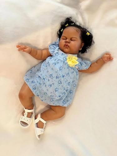 Anano Gewicht Reborn Baby Vollsilikon Lebensecht Mädchen 45 cm Reborn Baby Puppe Realistische Babypuppe Sammlerpuppe Mit Lebensechten Details & Vollständigem Zubehör (Weißer Pullover-Strampler) von Anano