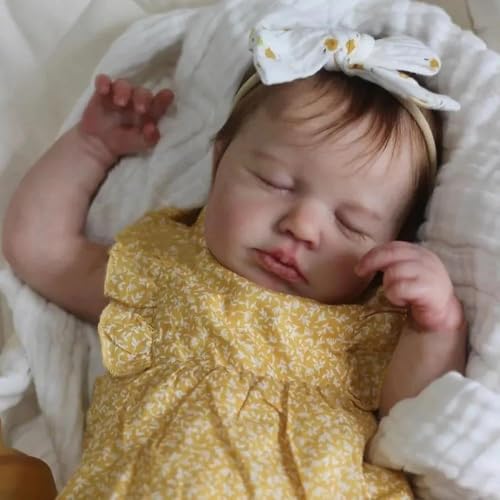 Anano Reborn Baby Mädchen Vollsilikon Körper 20 Zoll 50cm Lebensechte Babypuppen Anatomisch Korrekte Silikonpuppe, Echte Babypuppe Als Geschenk Ab 3 Jahren (wasserfest) von Anano