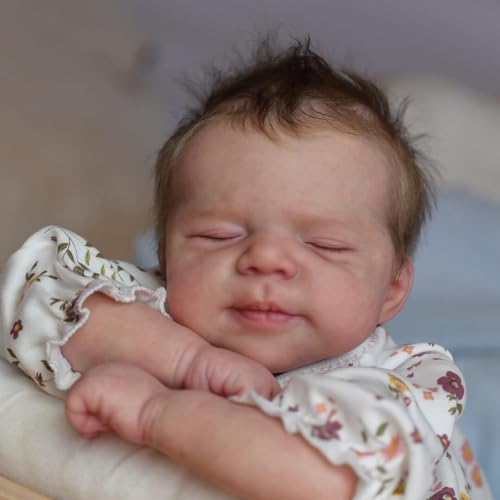 Anano Reborn Baby Puppe Echt Wie EIN Baby Rote Hautausschläge 18-Zoll Baby Reborn Puppe Lebensechte Babypuppe Silikonpuppe Weiche Flexible Baby Wurzel Dünnes Haar von Anano