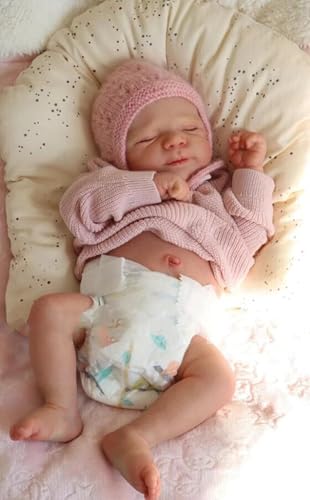 Anano Reborn Baby Puppe Realistische Pascale 18 Zoll 45 cm Silikon Vinyl Körper Schlafen Mädchen Handgemachte Real Life Neugeborene Bebe Körper Mädchen von Anano
