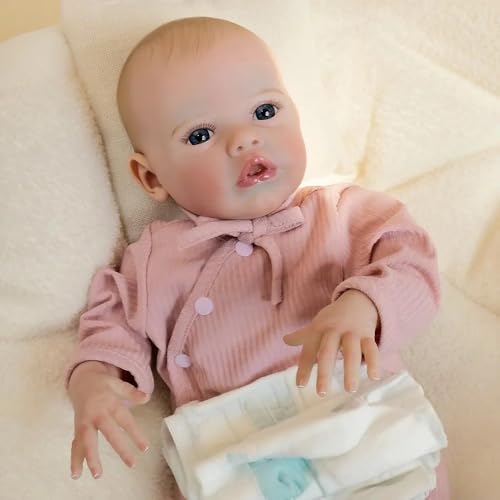 Anano Reborn Baby Puppe Realistisches Mädchen 19 Zoll (48 cm) Silikonbaby Lebensechte Babypuppen Mit Weichem Stoffkörper & Handbemaltem Gesicht - Geschenkset Für Kinder Ab 3 Jahren von Anano