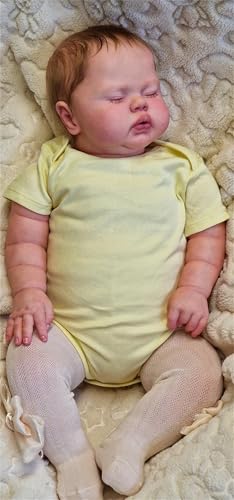 Anano Reborn Baby Puppe Wie Echtes Baby 24 Zoll 58 cm Puppe Reborn Lebensgroße Puppe Silikon Baby Junge Silikon Baby Mädchen Weicher Stoffkörper von Anano