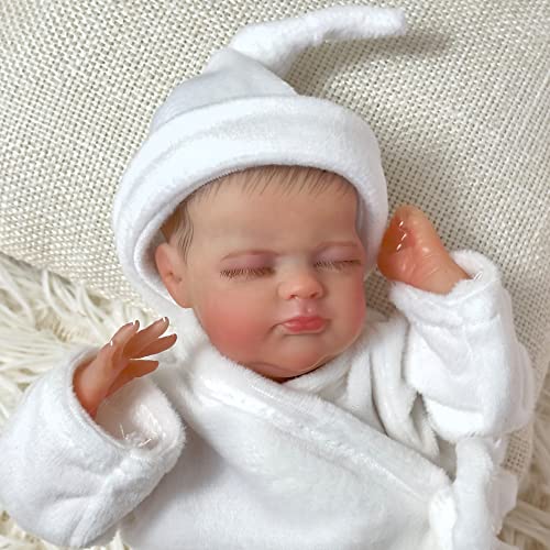 Anano Reborn Baby Puppen 10Zoll Frühchen Kleines Mädchen Weicher Körper Handgezeichnetes Haar Lebensechte Baby Puppe Silikon Vinyl Neugeborenes Säugling Puppen von Anano