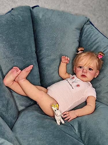 Anano Reborn Baby Puppen 24 Zoll 61cm Leben Wie Reborn Toddler Mädchen Silikon Babys e Weiche Realistische Puppe Newborn Mädchen Baby Puppe Für Sammler Und Kinder von Anano