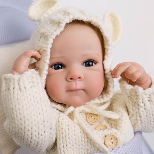 Anano Reborn Baby Puppen Bettie 18 Zoll 45 cm Reborn Puppen Realistische Neugeborene Baby Puppen Poseable Full Vinyl Körper Mädchen, Wie EIN Echtes Baby von Anano