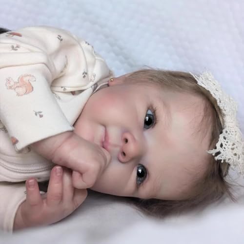 Anano Reborn Baby Puppen Bettie 18 Zoll Real Life Neugeborene Realistische Baby Puppe, Nette Handgemachte Tuch Körper Reborn Puppen Für Kinder Alter 3+ von Anano