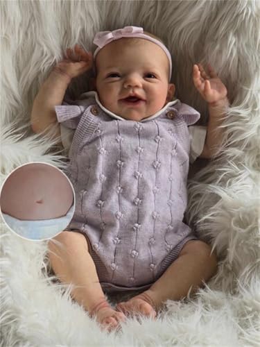 Anano Reborn Baby Puppen Charlie 20 Zoll Reborn Puppen Realistische Neugeborene Baby Puppen Poseable Full Vinyl Körper Mädchen, Wie EIN Echtes Baby von Anano