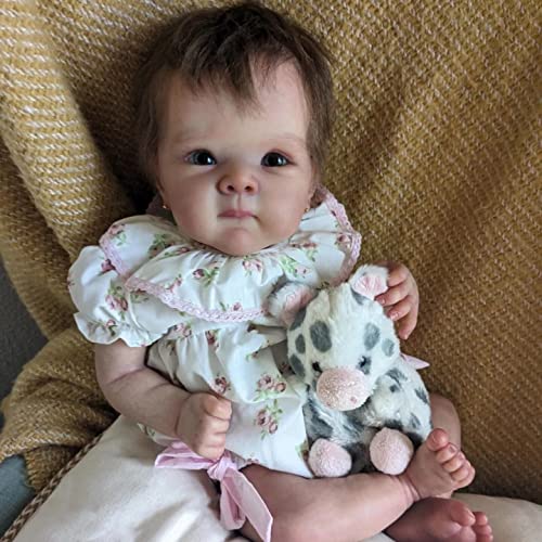 Anano Reborn Baby Puppen Echte Aussehende Puppe 18 Zoll Realistische Newborn Baby Puppen Mädchen Wie Echte Bebe Reborn Babys Mädchen Lebendige Mund Reborn Puppe Geschenk Mit Verwurzeltem Haar von Anano