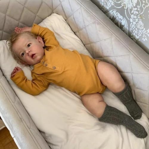 Anano Reborn Baby Puppen Echte Aussehende Puppe 18 Zoll Reborn Lebensecht, Puppe Mädchen Realistisch,Newborn Puppen Lebensecht Vollsilikon Baby Junge, Newborn Babies Mit Offenen Augen Silikon von Anano