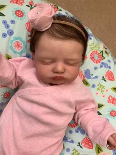 Anano Reborn Baby Puppen Rosalie 20" lebensechtes Neugeborenes Baby mit Gewichtetem Tuch Körper, verwurzeltes Haar, Blaue Adern für Kinder Alter 3+ von Anano