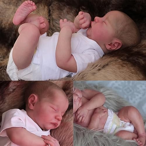 Anano Reborn Baby Puppen Vollsilikon Lebensecht 48cm Levi, Waschbare Poseable Realistische Baby Puppe Boy von Anano