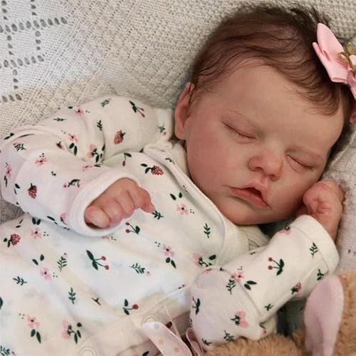 Anano Reborn Baby Vollsilikon Babypuppe Mädchen Lebensechte Rote Ausschläge 18 Zoll Echte Babypuppe Echt Aussehende Puppen Vollkörper Silikon Puppe Baby Weiches Dünnes Haar von Anano