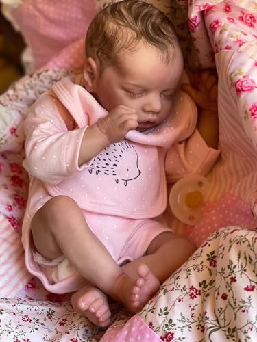 Anano Reborn Baby Vollsilikon Körper Mädchen TwinA 45cm Lebensechte Babypuppen Die Wie Echt Aussehen Alle Silikon Baby Realistisch Puppen Reborn Babys Wasserdicht Mit Lätzchen von Anano