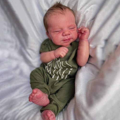 Anano Reborn Baby Vollsilikon Lebensecht, 45CM Silikon Baby Junge, Reborn Baby Puppe Wie Echtes Baby, Reborn Puppen Lebensechte Babypuppen Waschbar Anano Reborn Baby Vollsilikon Lebensecht, 45CM Silikon Baby Junge, Reborn Baby Puppe Wie Echtes Baby, Reborn Puppen Lebensechte Babypuppen Waschbar von Anano