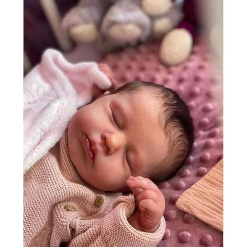 Anano Reborn Baby Vollsilikon Lebensecht, 50 cm Reborn Baby Mädchen, Lebensechte Babypuppen, Babypuppen Wie Echt, Reborn Puppen Lebensecht Mit Zubehör von Anano