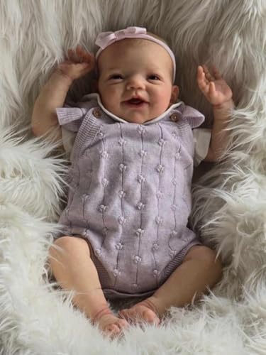 Anano Reborn Baby Vollsilikon Lebensecht, 50CM Reborn Baby Mädchen, Reborn Voll Silikon Baby Puppe Mädchen Lebensechte Babypuppen Wie Echt Puppe Wie EIN Echtes Baby Aussieht von Anano