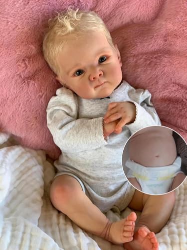 Anano Reborn Baby Vollsilikon Lebensecht 45CM Reborn Baby Junge Puppe, Waschbare Silikon Babys Puppe Babypuppe Wie Echtes Babys Junge mit blondem Haar Anano Reborn Baby Vollsilikon Lebensecht 45CM Reborn Baby Junge Puppe, Waschbare Silikon Babys Puppe Babypuppe Wie Echtes Babys Junge mit blondem Haar von Anano