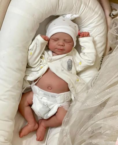 Anano Reborn Baby Vollsilikon Lebensecht 45CM Reborn Baby Puppe Mädchen, Waschbare Silikon Baby Puppe Puppe Wie Echtes Baby Aussie, Lebensechte Babypuppen von Anano