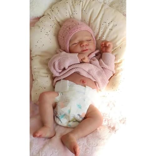 Anano Reborn Baby Vollsilikon Lebensecht 45cm Reborn Puppe Silikon Babys Mädchen Puppen Lebensecht Babypuppe Puppe Echt Wie EIN Voll Silikon Babys von Anano