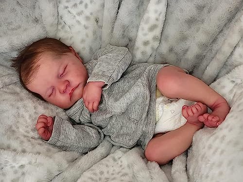 Anano Reborn Baby Vollsilikon Lebensecht 48CM Weich Silikon Schöne Naturgetreue Babypuppen Niedlich Mädchen Puppe Baby Sieht Aus Wie EIN Echtes Baby (Waschbar) von Anano