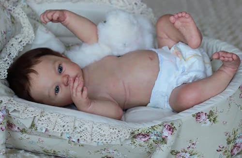 Anano Reborn Baby Vollsilikon Lebensecht Mädchen 18 Zoll 45cm Realistische Puppe Newborn Silikon Babys Die Real Reborn Wasserdicht Anatomisch Korrekte Baby Mädchen Waschbare Puppe von Anano