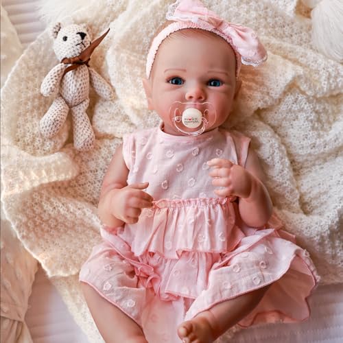 Anano Reborn Baby Vollsilikon Lebensecht Mädchen 45CM Waschbare Silikon Baby Puppe Puppe Wie Echtes Babys Aussie, Realistische Reborn Babypuppe Blaue Augen Anano Reborn Baby Vollsilikon Lebensecht Mädchen 45CM Waschbare Silikon Baby Puppe Puppe Wie Echtes Babys Aussie, Realistische Reborn Babypuppe Blaue Augen von Anano