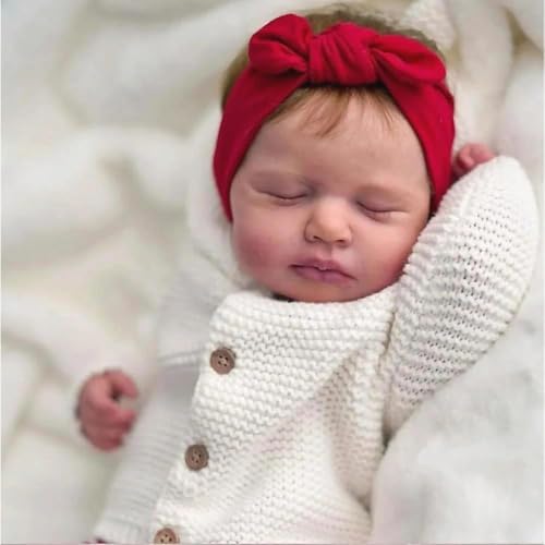 Anano Reborn Baby Vollsilikon Lebensecht Mädchen 50cm Silikon Echtes Aussehen Baby Reborn Baby Puppe Mädchen Realistische Babypuppe, Das Wie EIN Echtes Babys Aussieht von Anano