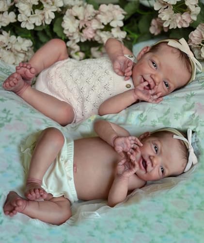 Anano Reborn Baby Vollsilikon Lebensechte Babypuppen Echte Babypuppe Blaue Venen Niedliches Lächeln 20-Zoll Realistische Silikon Puppe Reborn Babys Toddler Für Kinder Geburtstag von Anano
