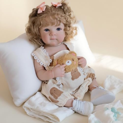 Anano Reborn Baby Vollsilikon - Lebensechtes Babypuppen Mädchen 48cm Silikonpuppe Wasserdicht Fütterungsset - Für Kinder Ab 3 Jahren von Anano