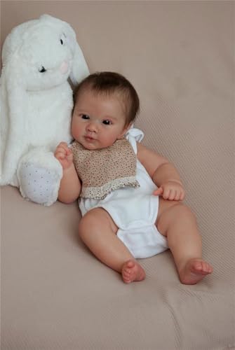 Anano Reborn Babypuppen Lebensechte 50cm Realistische Newborn Baby Puppen Die Aussehen Echte Silikon-frühchen Handgefertigte Reborn Toddler Mit Kleidung Und Lätzchen von Anano