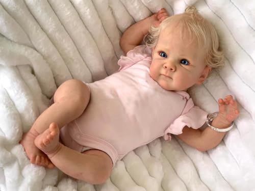 Anano Reborn Babypuppen Mädchen 18 Zoll Lebensechte Babypuppe mit weichem Tuch Körper Niedliche Mädchen Weicher Körper,Wurzelhaare, offene Augen für Kindergeschenke von Anano