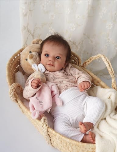 Anano Reborn Puppe Junge Toddler Silikon Babypuppen Lebensechte Rote Ausschläge Auf Wange 19 Zoll Puppen Die Echt Aussehen Newborn Baby Puppe Silikonpuppe Therapiepuppe von Anano