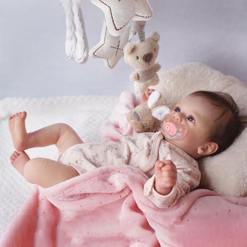 Anano Reborn Puppe Lebensechte Babypuppen Realistisch Winzige Kapillaren 19 Zoll Silikon Baby Puppe Die Real Aussehen Und Fühlen Echt Aussehende Puppen Mit Kleidung von Anano