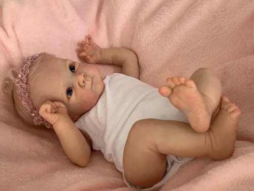 Anano Reborn Puppe Mädchen 45 cm Reborn Baby Puppen Bettie ealistische Neugeborene Baby Puppen mit weichem Tuch Körper Reborn Puppe Mit Haaren für Kindergeschenke von Anano